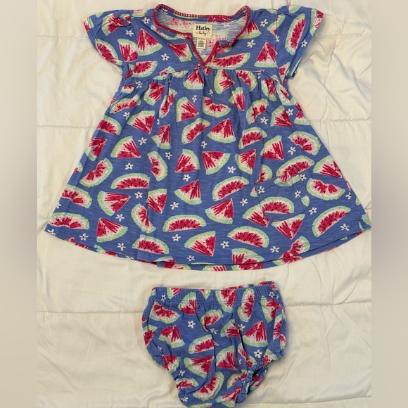 Hatley Watermelon Cotton Puff Dress 18/24M - Picture 1 of 6